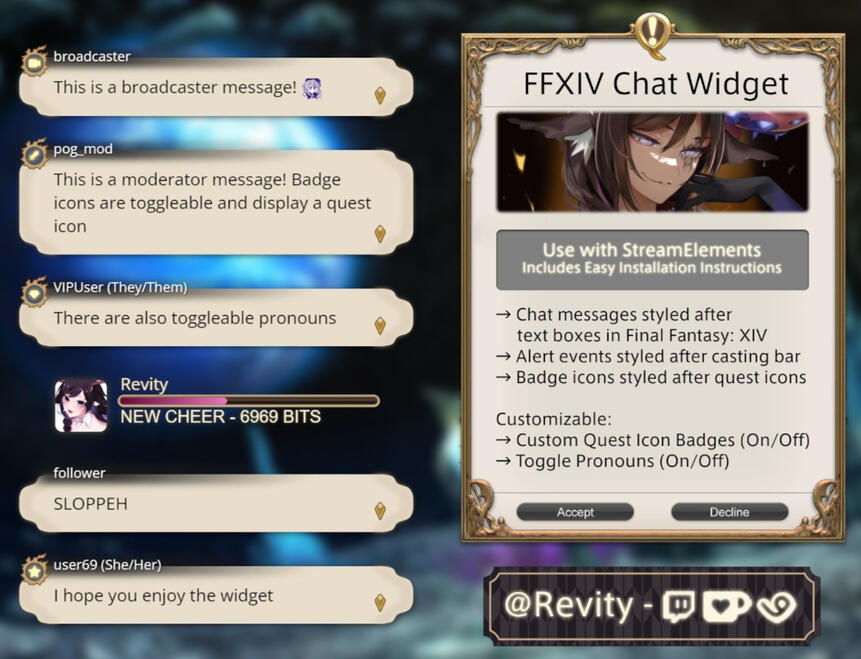 FFXIV Chat Widget | RevityRime